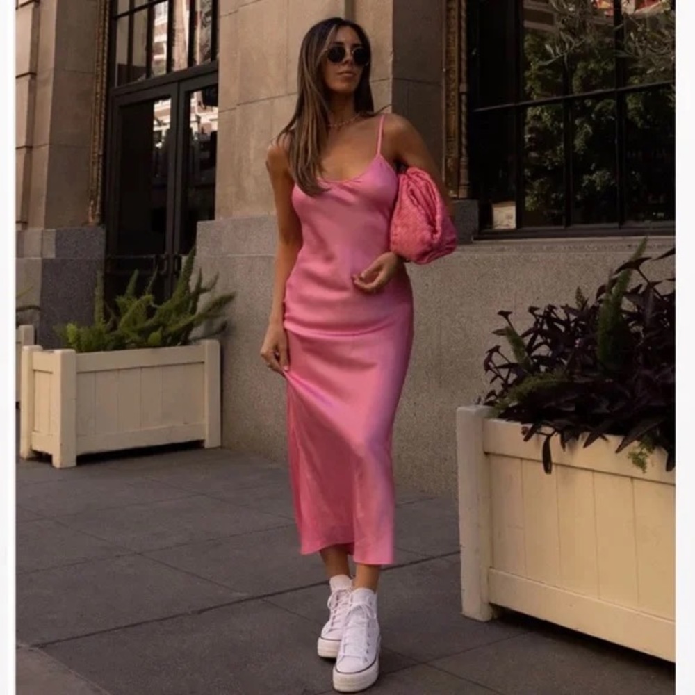 TanLines Tan + Lines Aloha slip dress guava pink